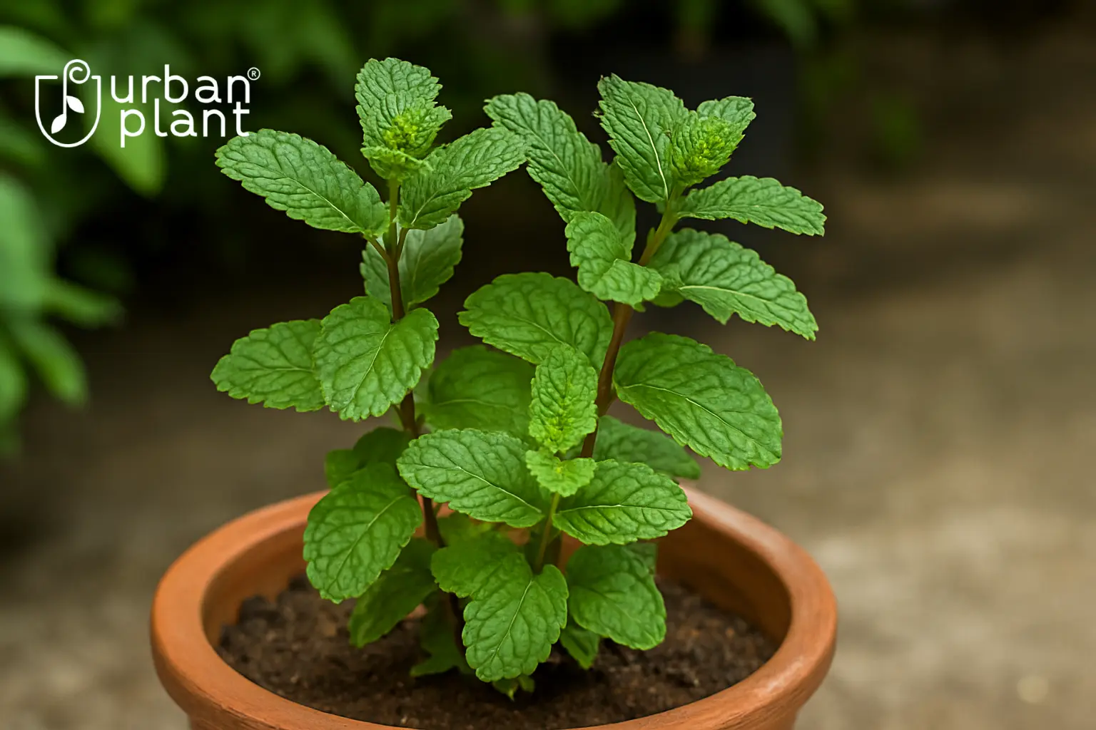 Mint plant (Pudina) in a terracotta pot by Urban Plant
